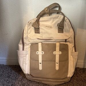 Beige and Tan Backpack
